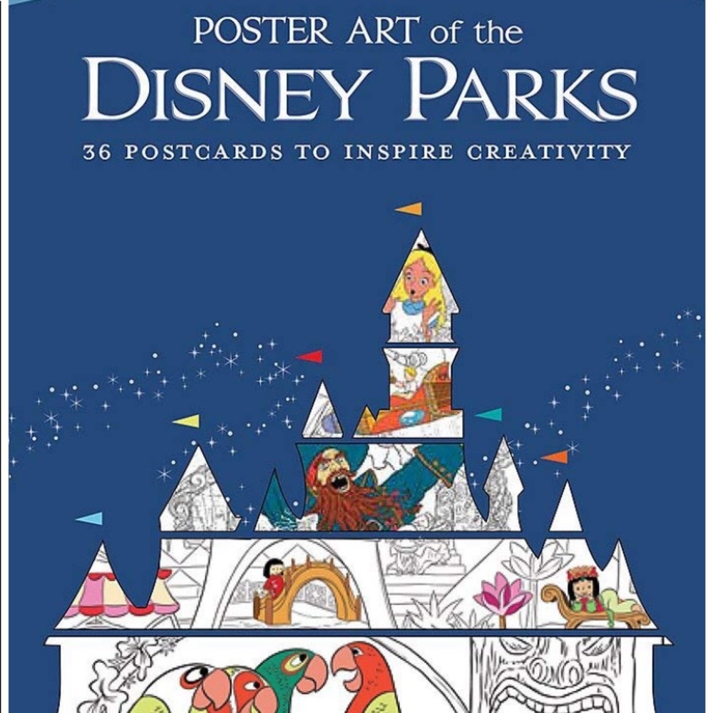 Disney parks postcard coloring book